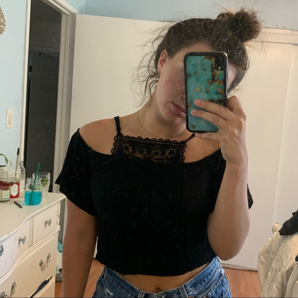 Black lace top!